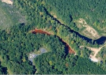 Aerial view of the affected area, Photo courtesy Catawba Riverkeeper)