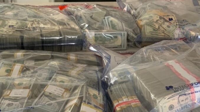 US currency seized California