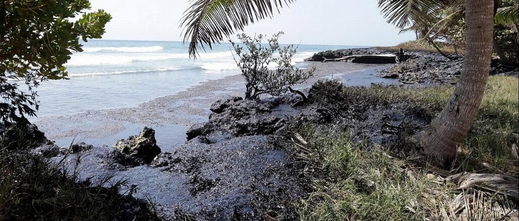 oily beach Tobago