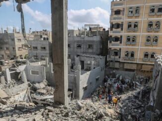 bombed buildings Rafah, Gaza