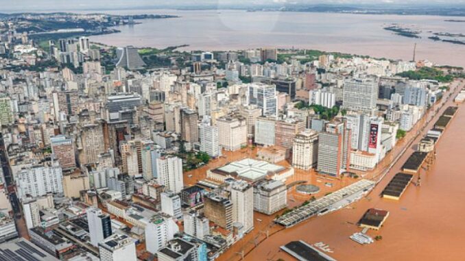 Flooded Porto Alegre, Brazil