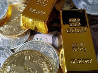 cryptocurrency, gold bars